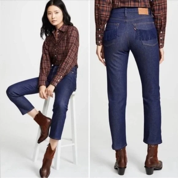 Levi's Premium Wedgie Fringe Pocket Jeans - Picture 2 of 11